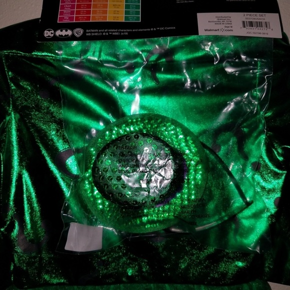 NEW Riddler Girl Halloween Costume Cosplay Small 4-6 Dress Hat Batman Villain - Picture 5 of 7